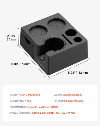 ABS Espresso Tamping Station 51-58 mm Station with removable track