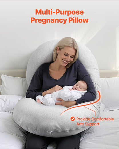 Pregnancy Pillow C-Shaped Pregnancy Pillow for the Whole Body Soft and Breathable
