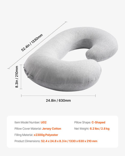 Pregnancy Pillow C-Shaped Pregnancy Pillow for the Whole Body Soft and Breathable