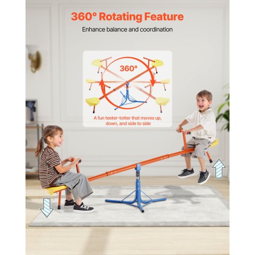 Children's Seesaw 100 lbs Capacity 360 Degree Rotating Seesaw From Age 3