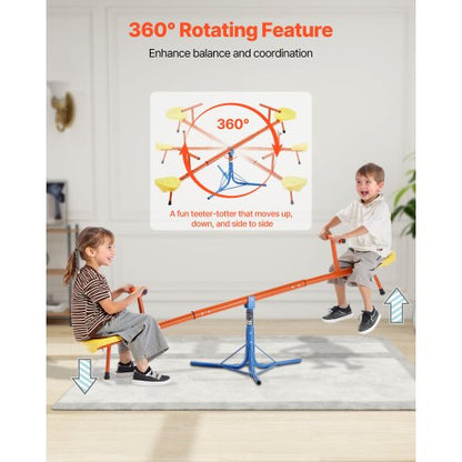 Children's Seesaw 100 lbs Capacity 360 Degree Rotating Seesaw From Age 3