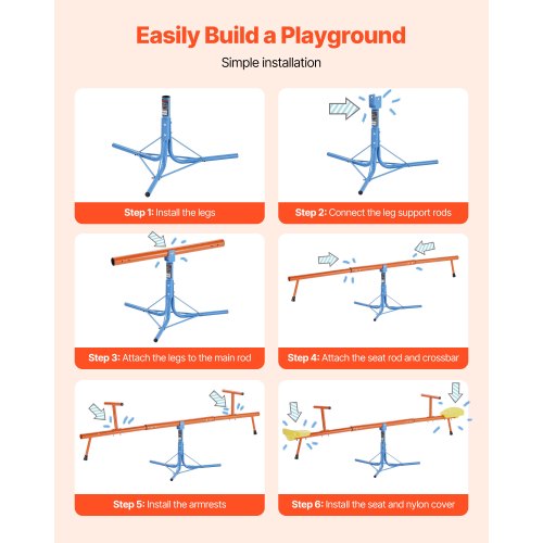 Children's Seesaw 100 lbs Capacity 360 Degree Rotating Seesaw From Age 3