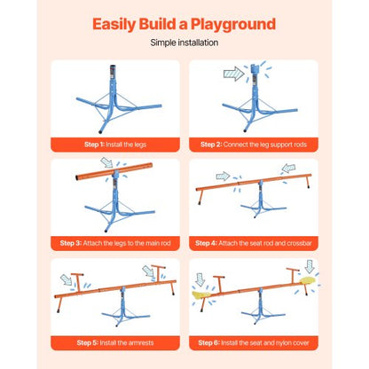 Children's Seesaw 100 lbs Capacity 360 Degree Rotating Seesaw From Age 3