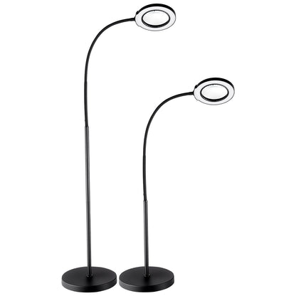 5X golvförstoringsglas med ljus och stativ flexibel svanhals LED