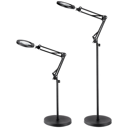 5X golvförstoringsglas med ljus och stativ LED 5 färglägen 3-i-1