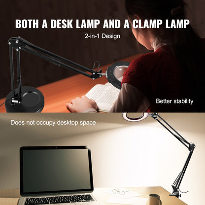 Magnifying glass with light &amp; base 5X magnifying lamp 4.3" lens 5 color