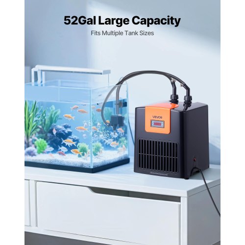 Akvariumkylare 200L 0,1 HP Vattenkylare Hydroponiskt Fisktank