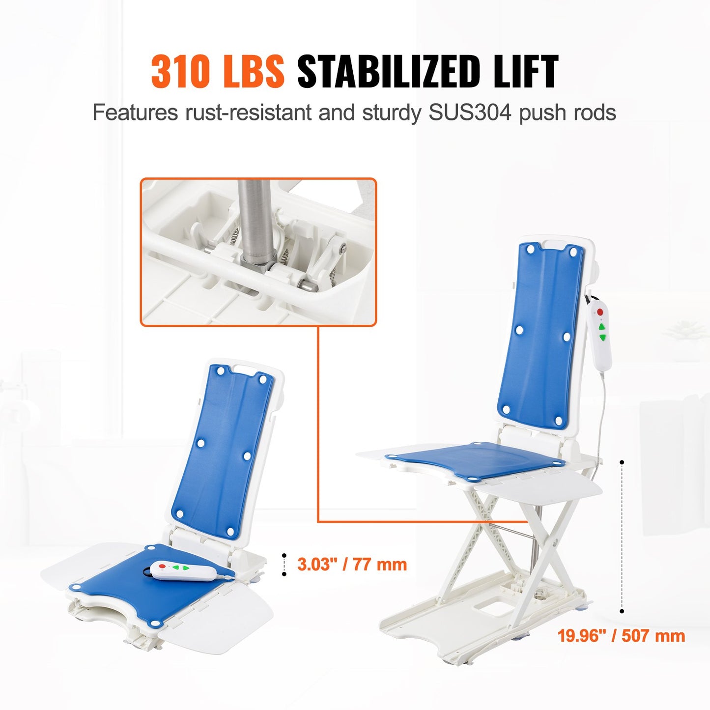 Electric Chair Lift 19.96" Lift Elderly from the Floor 310 LBS Senior Patient