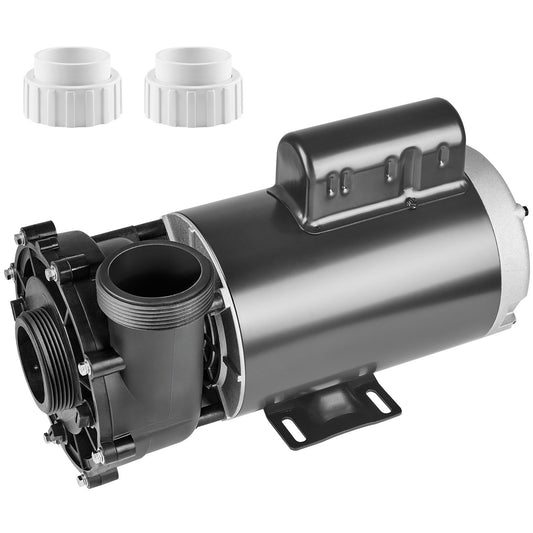 Dual Speed Spa Pump, 56 Frame Hot Tub Pump, 1900W / 43 M³/H / 18 M High Speed Or 450W / 21.5 M³/H / 4.4 M Low Speed, 2 In/5.6CM Connectors 90° Rotating Interface for Outdoor Anti-Leak Spa, Anti-Leak Spa, Home Spa Spa