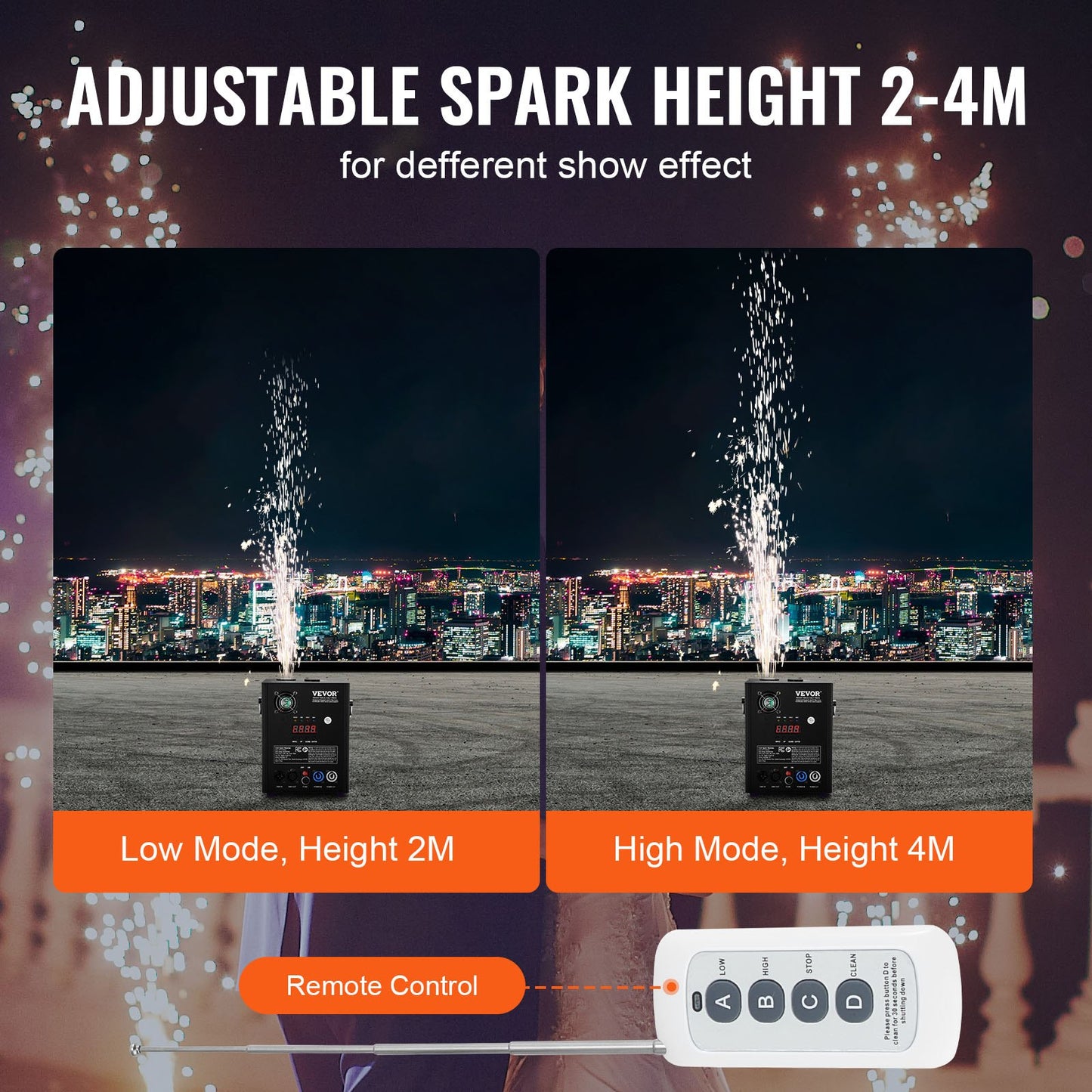 Cold Spark Firework Machine 500W 2-4M Scen DJ Bröllopsfest
