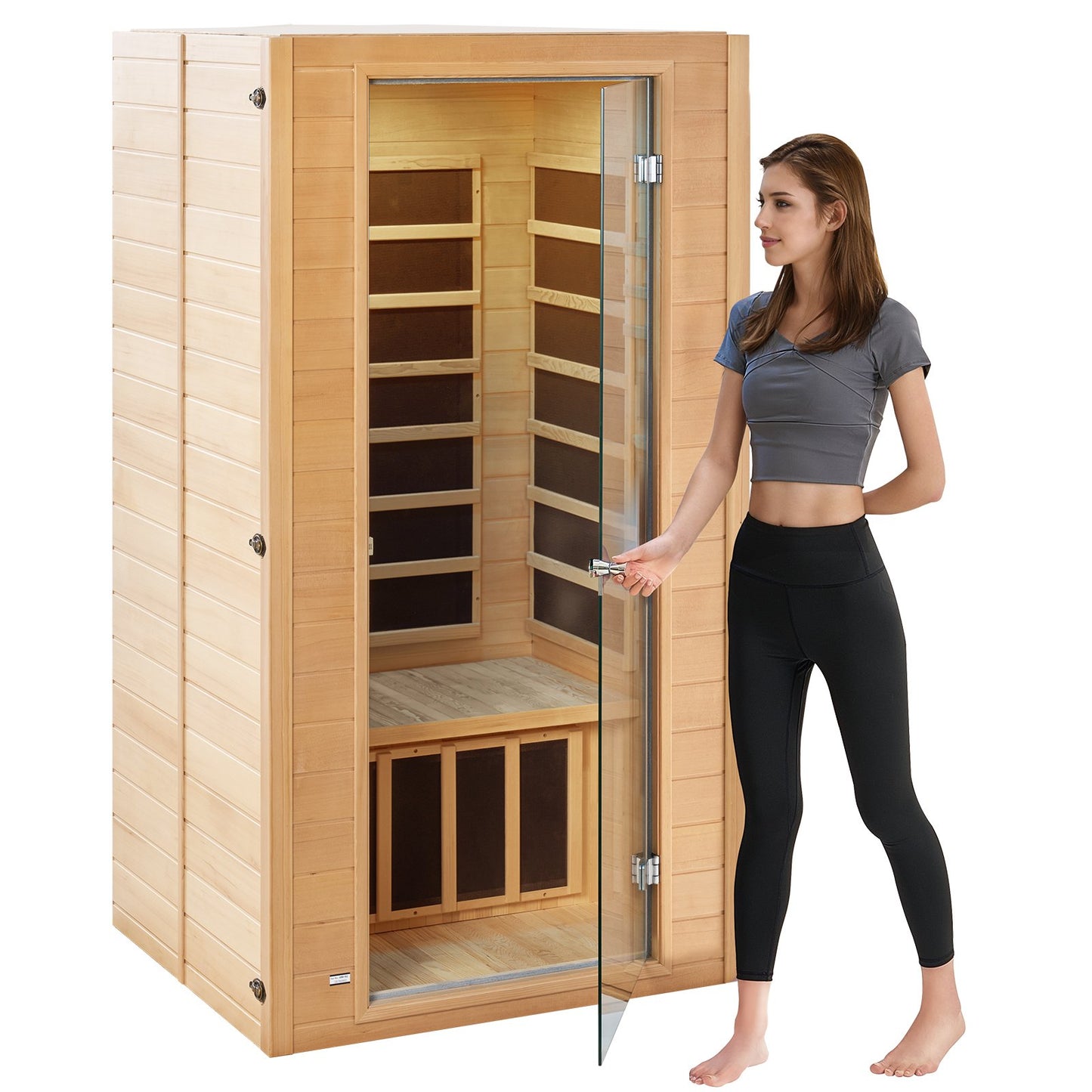 Ferninfrarot-Sauna aus Holz, Home Spa für 1 bis 2 Personen, 1400 W