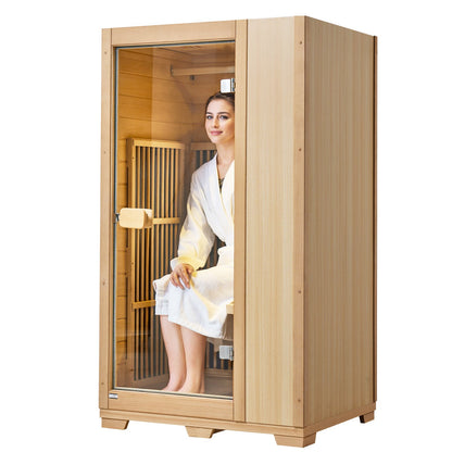 Far Infrared Trä Bastu Rum Hem Bastu Spa för 1 Person1140W