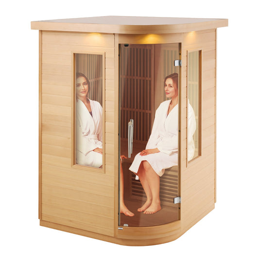 Far Infrared Trä Bastu Rum Hem Bastu Spa för 2 Person 1850W