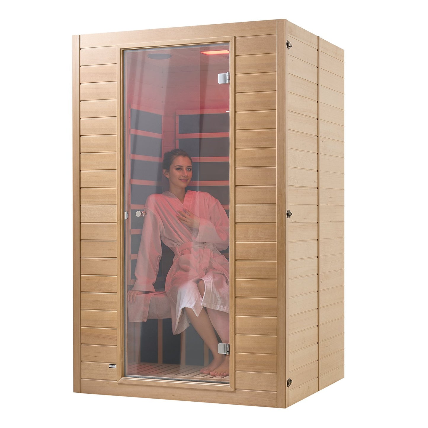 Far Infrared Trä Bastu Rum Hem Bastu Spa för 2 Person 1800W