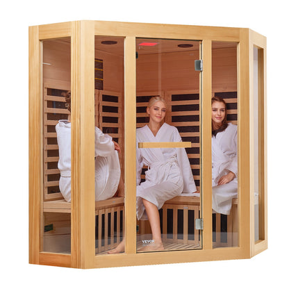 Ferninfrarot-Sauna aus Holz, Heimsauna, Spa für 3 bis 4 Personen, 2470 W