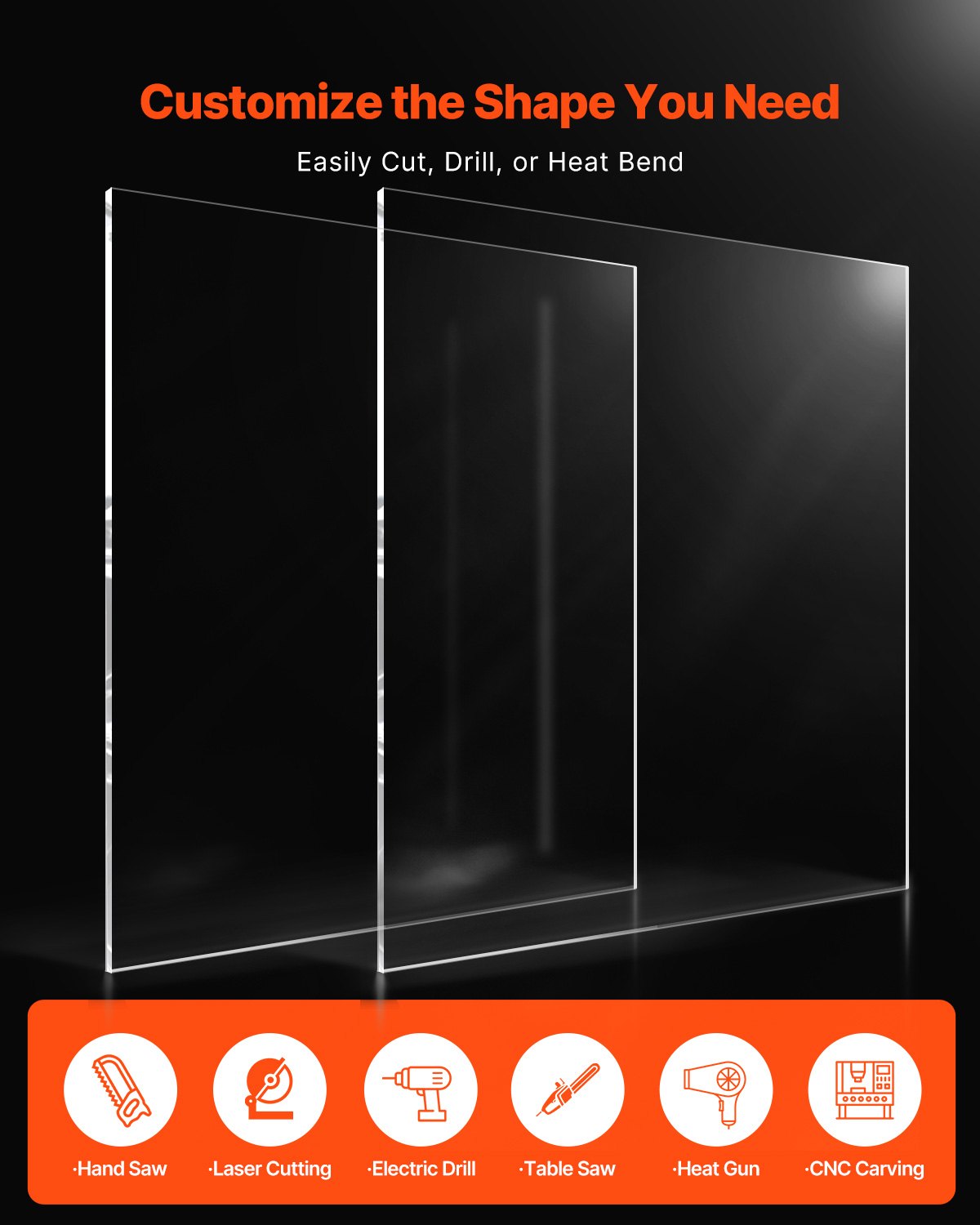 2-pack plexiglass acrylic sheets 24 x 36 inch plastic sheets 1/4 inch thick