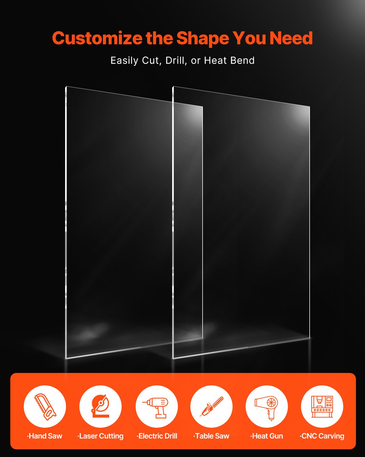 2-pack plexiglass acrylic sheets 24 x 48 in plastic sheets 1/8 in thick
