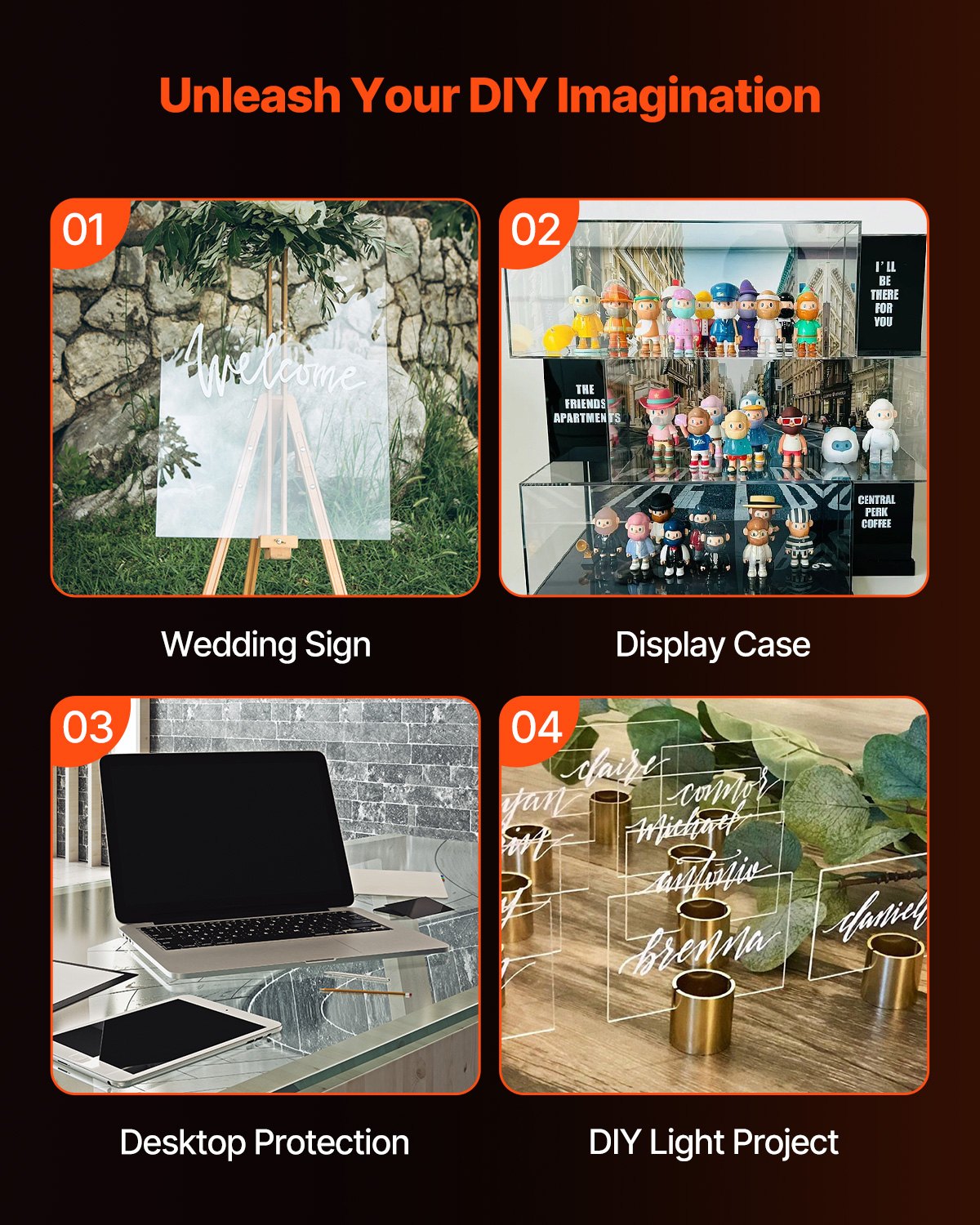 2-pack plexiglass acrylic sheets 24 x 48 in plastic sheets 1/8 in thick