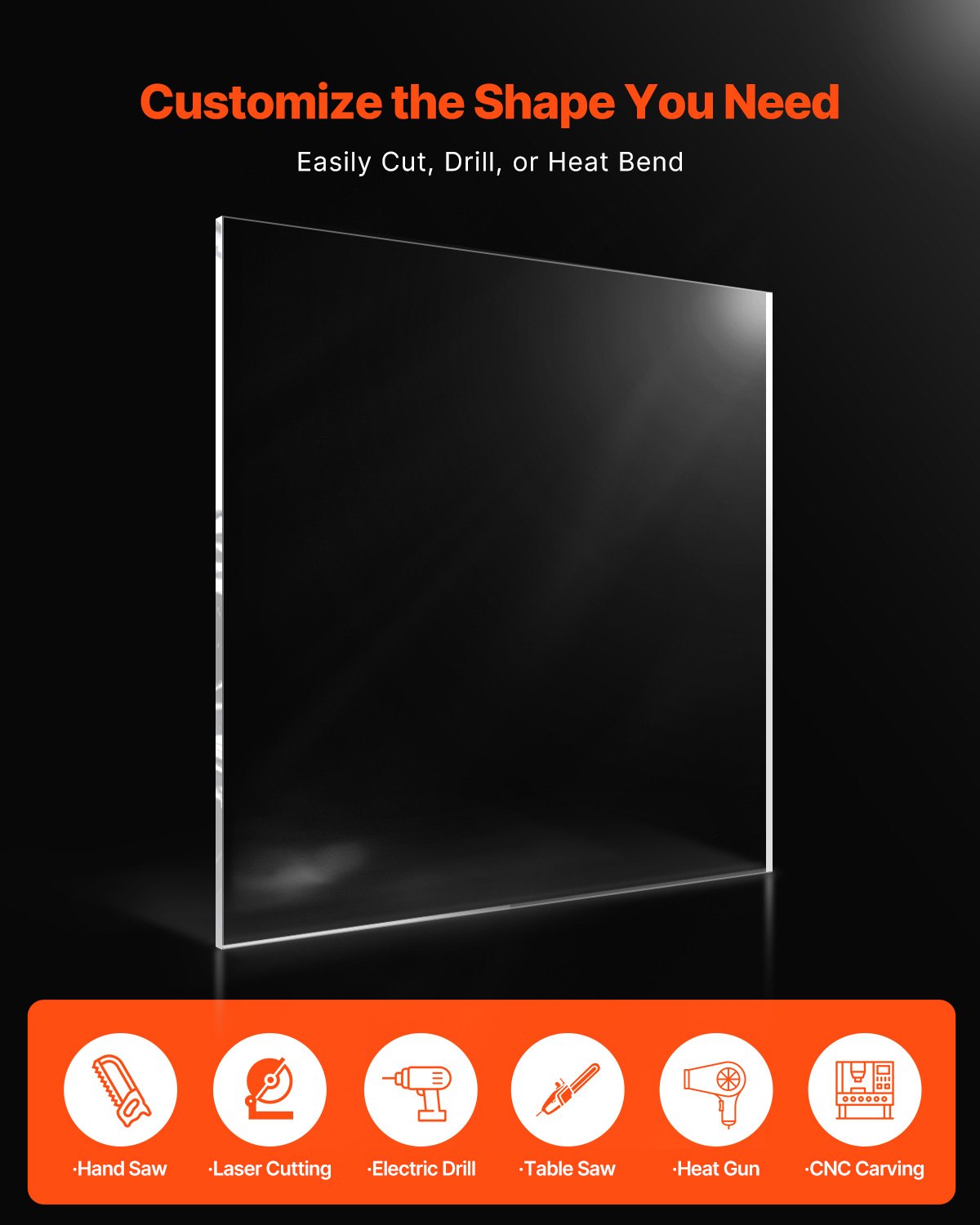1-pack plexiglass acrylic sheet 36 x 48 inch plastic sheet 1/4 inch thick