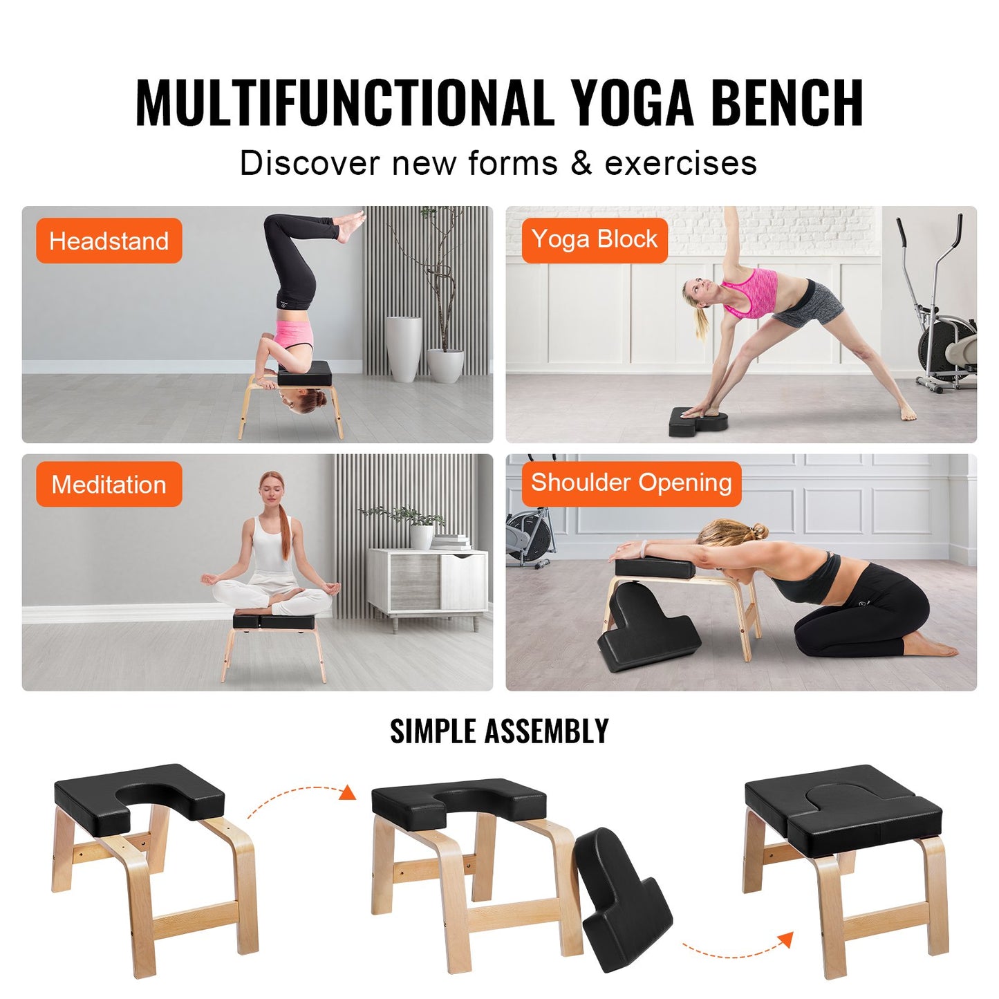 Yoga Huvudstående Bänk Inversion Stol Träning Träning Konditionsträning