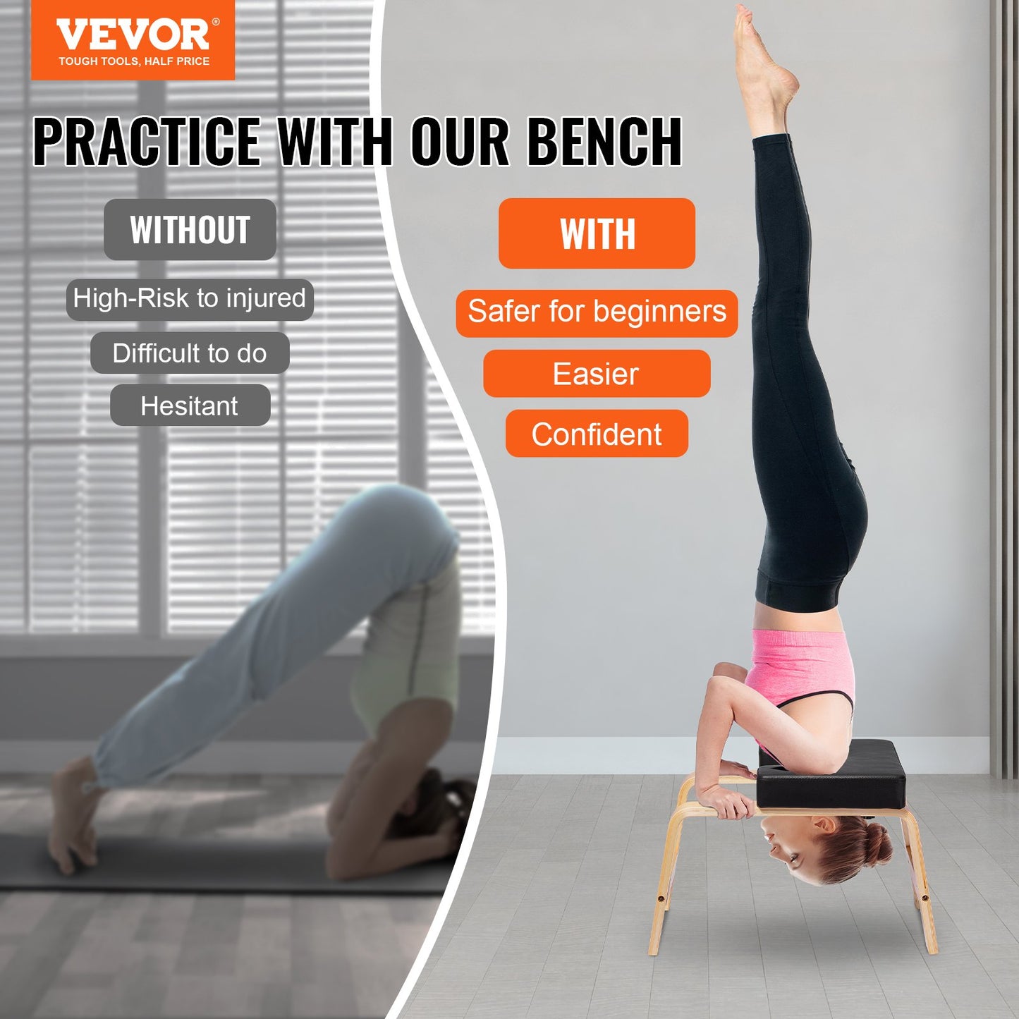 Yoga Huvudstående Bänk Inversion Stol Träning Träning Konditionsträning