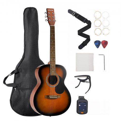 40-tums Dreadnought Akustisk Gitarr Nybörjarpaket Gigbag Vuxen Sunburst