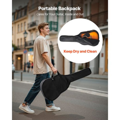 41-tums Dreadnought Akustisk Gitarr Nybörjarpaket Gigbag Vuxen Sunburst