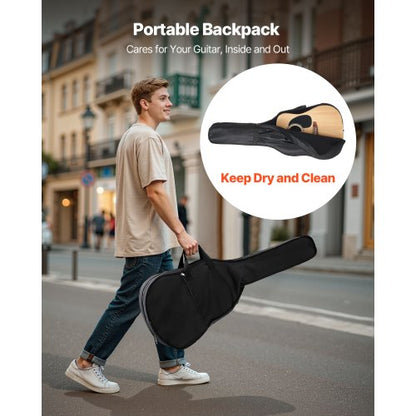 41-tums Dreadnought Akustisk Gitarr Natural Nybörjarpaket Gigbag Vuxen