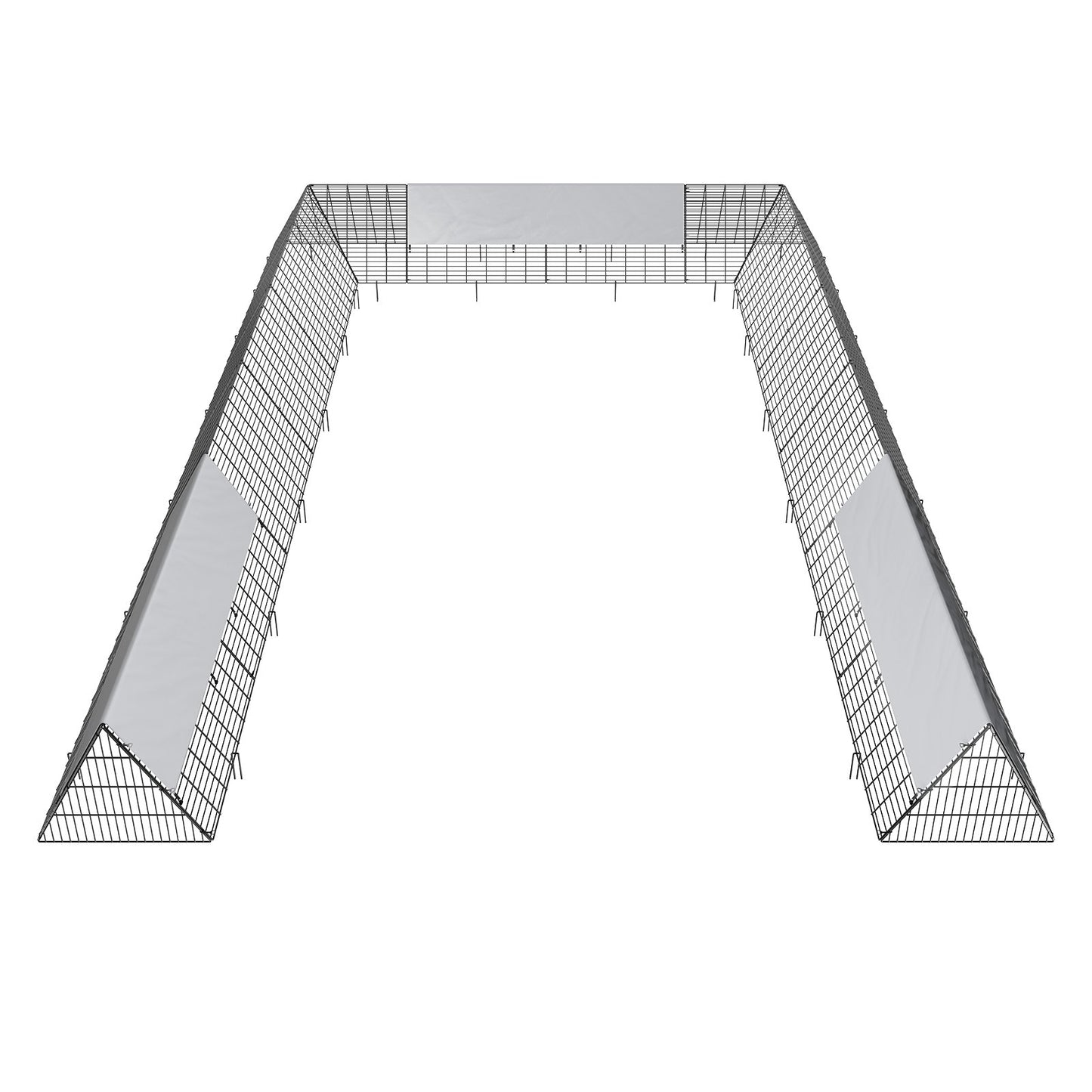 Kycklingtunnlar, 236,2 x 157,5 x 24,2 tum (LxBxH) kycklingtunnlar för gården, bärbara kycklingtunnlar för utomhus med hörnramar, 2 set, lämplig för kycklingar, ankor, kaniner