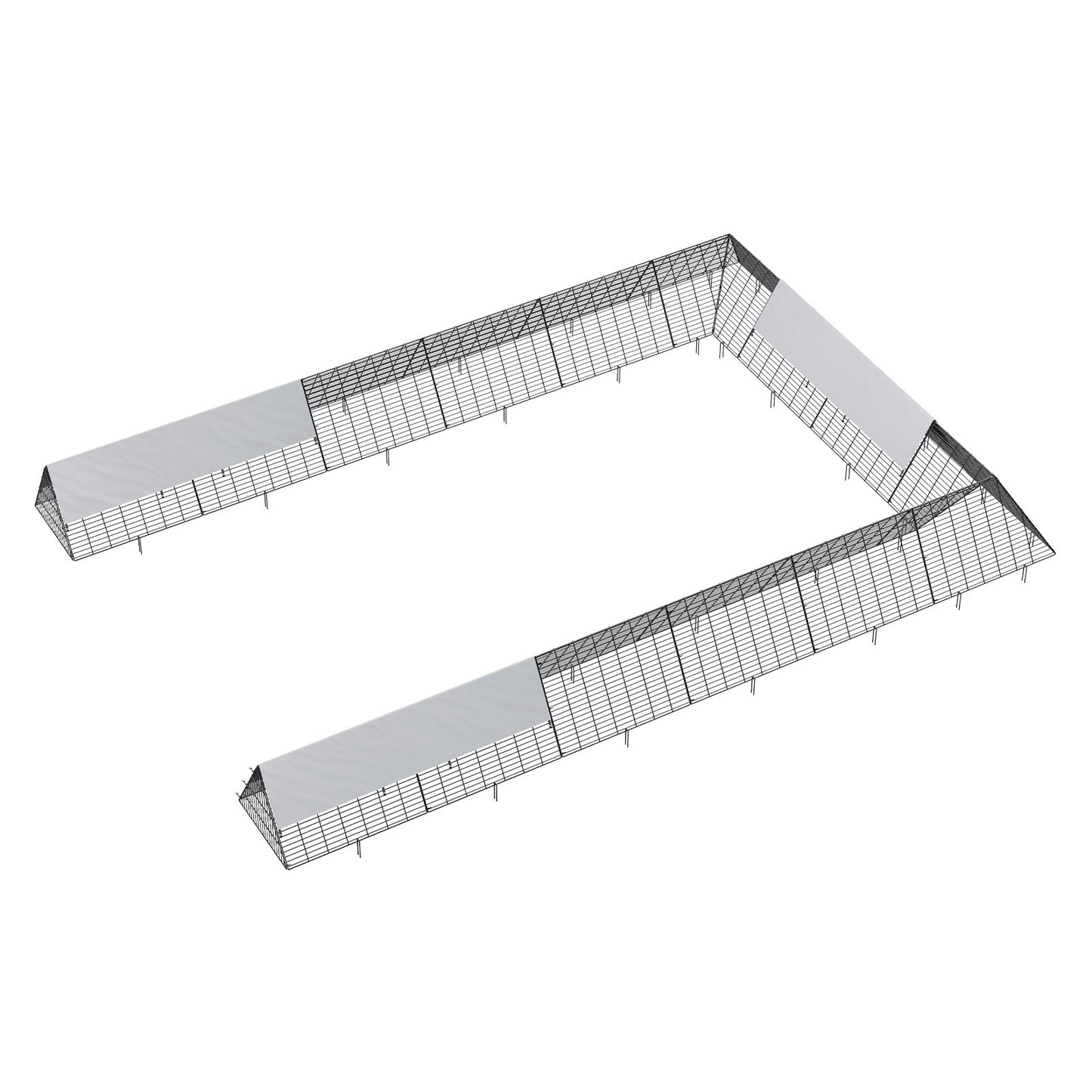 Kycklingtunnlar, 236,2 x 157,5 x 24,2 tum (LxBxH) kycklingtunnlar för gården, bärbara kycklingtunnlar för utomhus med hörnramar, 2 set, lämplig för kycklingar, ankor, kaniner
