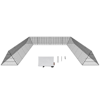 Kycklingtunnlar, 236,2 x 157,5 x 24,2 tum (LxBxH) kycklingtunnlar för gården, bärbara kycklingtunnlar för utomhus med hörnramar, 2 set, lämplig för kycklingar, ankor, kaniner