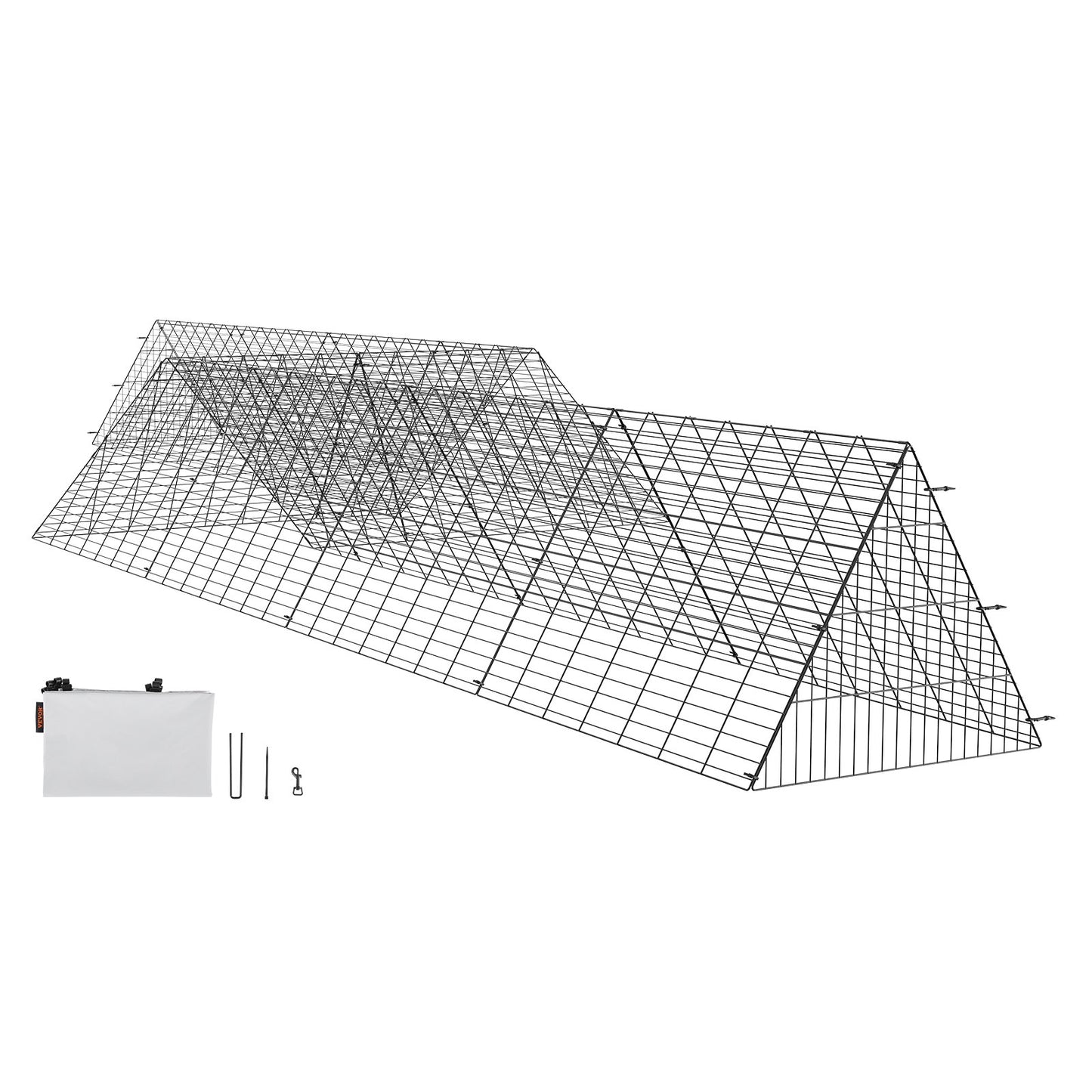 Kycklingtunnlar, 287 x 78,7 x 24,2 tum (LxBxH) kycklingtunnlar för gården, bärbara kycklingtunnlar för utomhus med hörnramar, 2 set, lämplig för kycklingar, ankor, kaniner