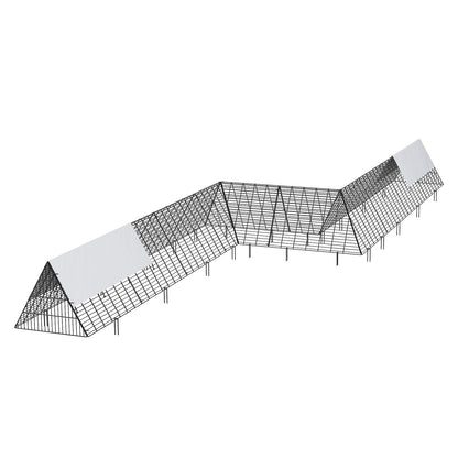 Kycklingtunnlar, 287 x 78,7 x 24,2 tum (LxBxH) kycklingtunnlar för gården, bärbara kycklingtunnlar för utomhus med hörnramar, 2 set, lämplig för kycklingar, ankor, kaniner