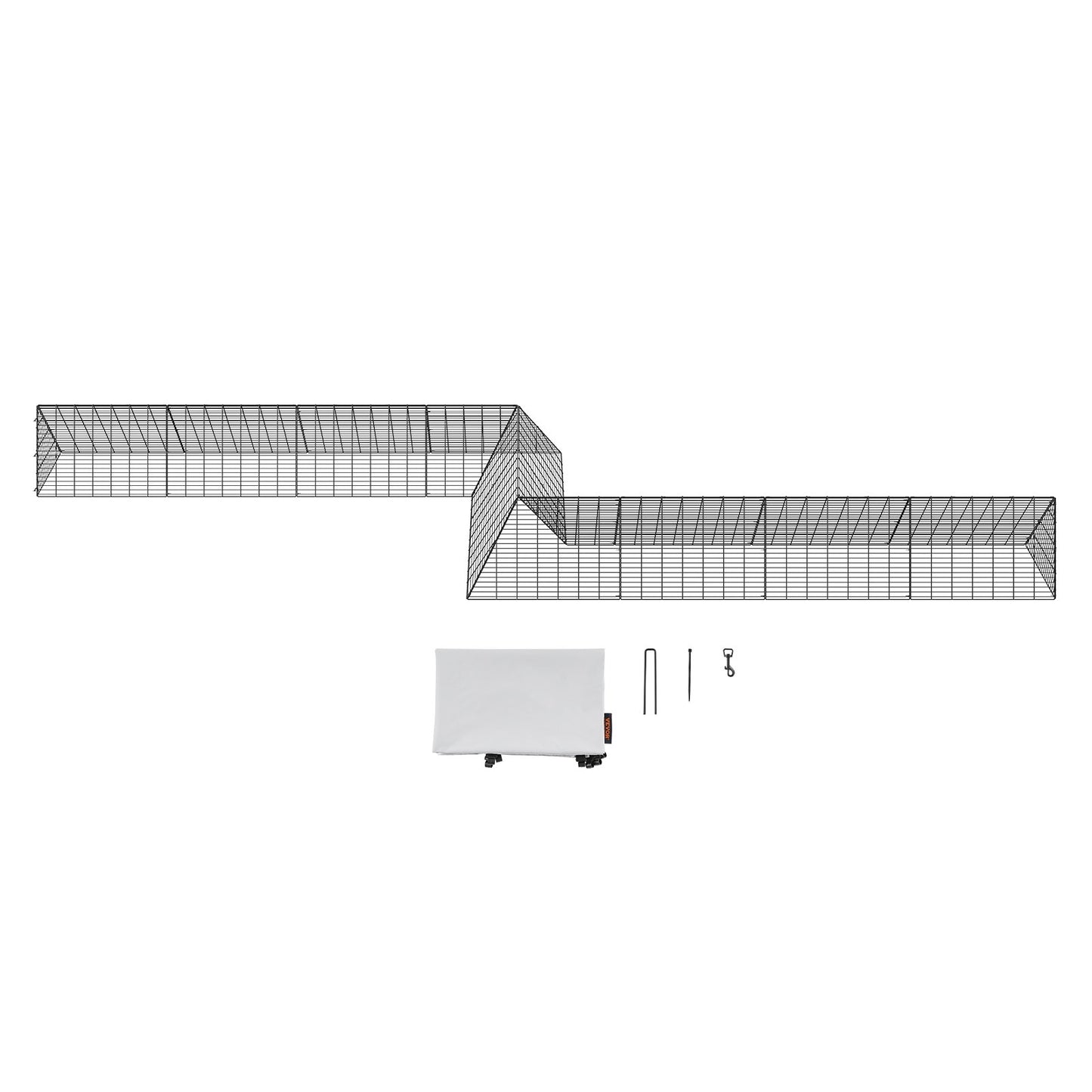 Kycklingtunnlar, 287 x 78,7 x 24,2 tum (LxBxH) kycklingtunnlar för gården, bärbara kycklingtunnlar för utomhus med hörnramar, 2 set, lämplig för kycklingar, ankor, kaniner