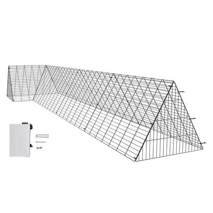 Kycklingtunnlar, 157,5 x 39,4 x 24,2 tum (LxBxH) kycklingtunnlar för gården, bärbara kycklingtunnlar för utomhus med hörnramar, hönsgård, lämplig för kycklingar, ankor, kaniner