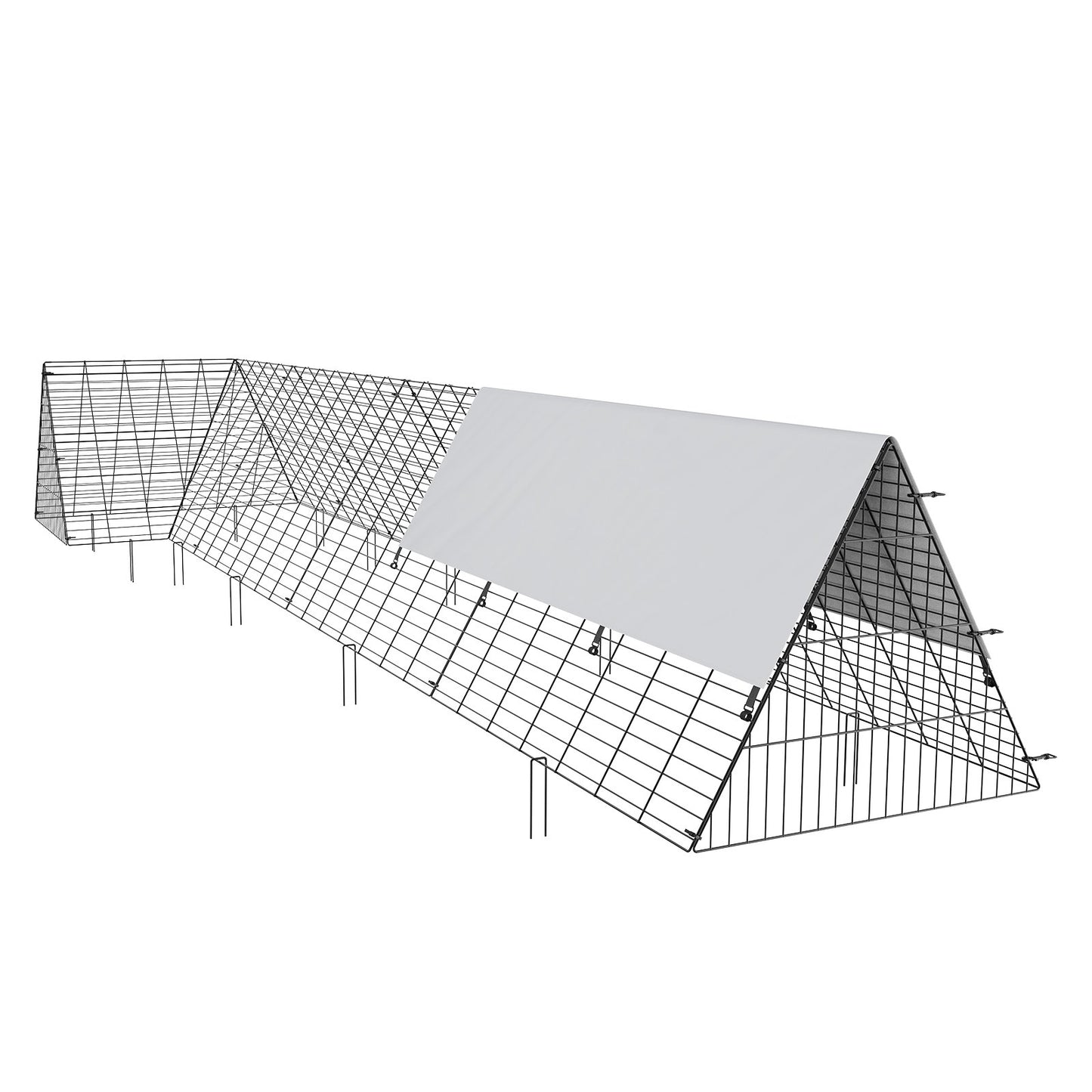 Kycklingtunnlar, 157,5 x 39,4 x 24,2 tum (LxBxH) kycklingtunnlar för gården, bärbara kycklingtunnlar för utomhus med hörnramar, hönsgård, lämplig för kycklingar, ankor, kaniner