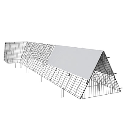 Kycklingtunnlar, 157,5 x 39,4 x 24,2 tum (LxBxH) kycklingtunnlar för gården, bärbara kycklingtunnlar för utomhus med hörnramar, hönsgård, lämplig för kycklingar, ankor, kaniner