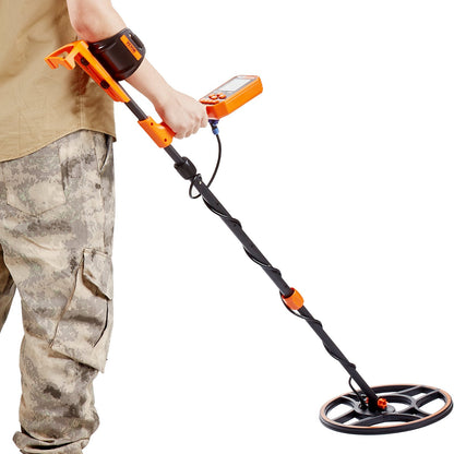 Vattentät metalldetektor, 12" spole, professionell uppladdningsbar gulddetektor, 39-50 tum Justerbar med LCD 7 lägen Advanced DSP Chip Bluetooth Headset, IP68 för att upptäcka guldskattjakt