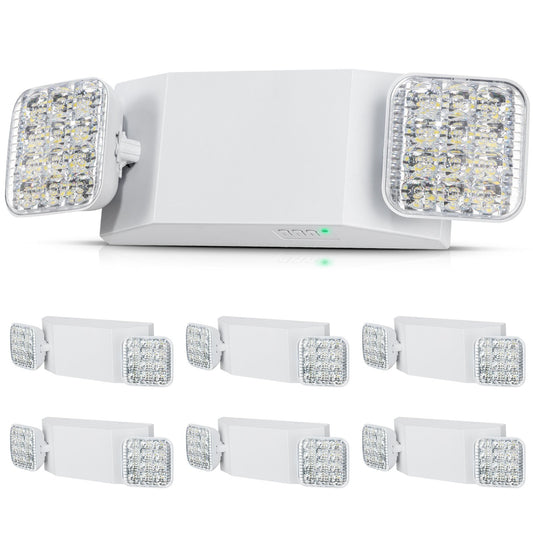 6 PCs Kommersiellt nödljus LED-utgångsbelysningsarmaturer Backup-batteri