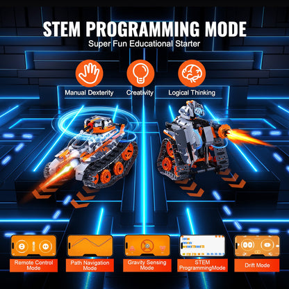 STEM Byggleksaker för barn 5 i 1 App & Fjärrkontroll Bil/Robot 554 PCS