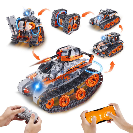 STEM Byggleksaker för barn 5 i 1 App & Fjärrkontroll Bil/Robot 554 PCS