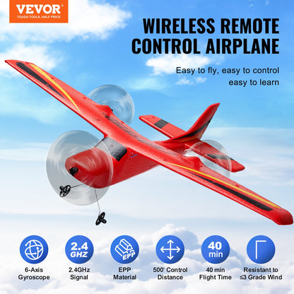 RC Airplane EPP Foam RC Plane Toy with 2.4GHz Remote Control 2 Batteries