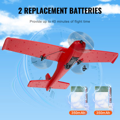 RC Airplane EPP Foam RC Plane Toy with 2.4GHz Remote Control 2 Batteries