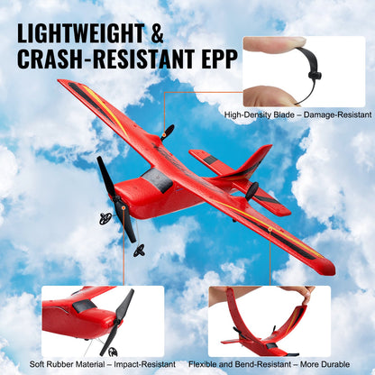 RC Airplane EPP Foam RC Plane Toy with 2.4GHz Remote Control 2 Batteries
