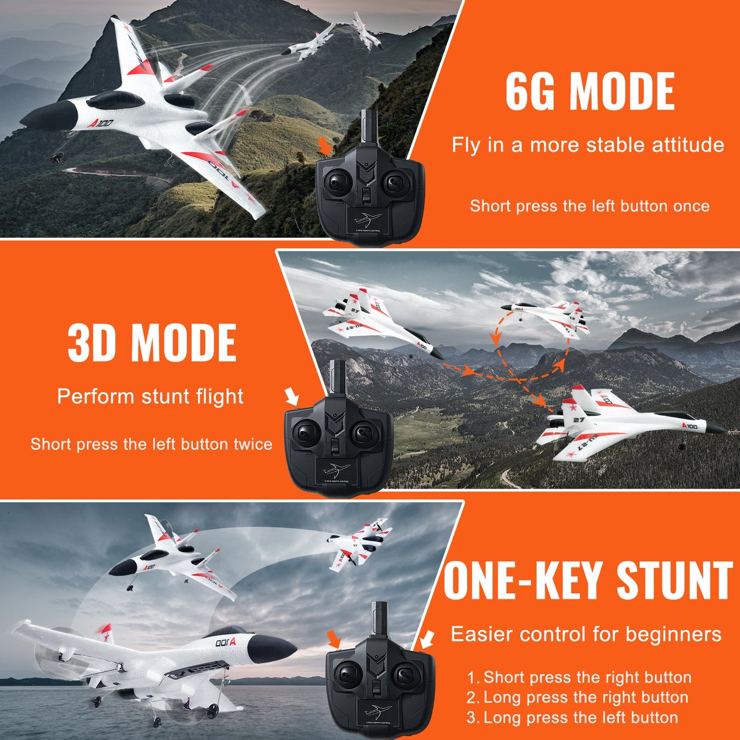 RC Airplane Fighter EPP Foam RC Plane Toy 2.4GHz Remote Control 3D/6G Mode