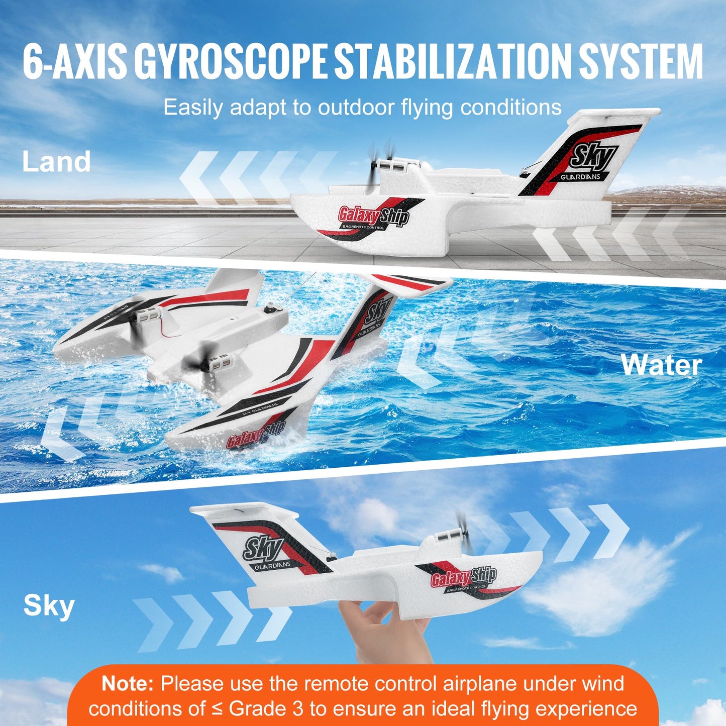 RC Airplane Amphibious EPP Foam RC Plane Toy with 2.4GHz Remote Control