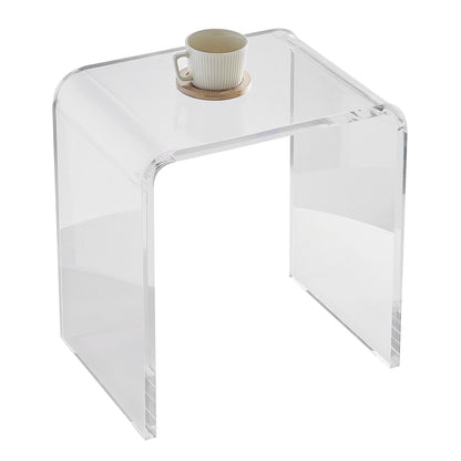 Akryl sidobord, C-format Lucite sidobord, genomskinligt akryl sidobord för dryck, mat, mellanmål som används i vardagsrum, sovrum och arbetsrum