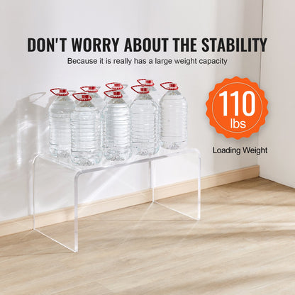 Acrylic Coffee Table, C-Shaped Clear Acrylic End Table, 16.3 Inch High Transparent Acrylic Side Table, for Coffee, Drink, Food, Snacks Used in Living Room, Courtyard, Terrace