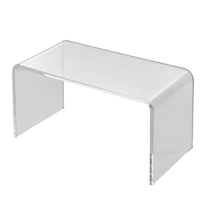 Acrylic Coffee Table, C-Shaped Clear Acrylic End Table, 16.3 Inch High Transparent Acrylic Side Table, for Coffee, Drink, Food, Snacks Used in Living Room, Courtyard, Terrace