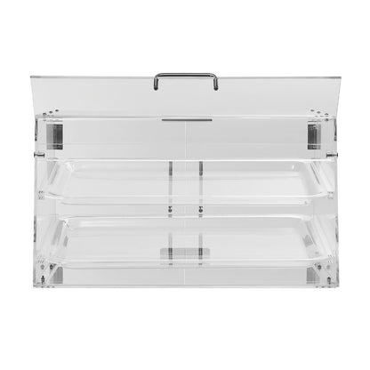 Konditorei, 2-stufiger gewerblicher Thekenschrank, Acryl-Vitrine mit Hintertür und herausnehmbaren Regalen, Frischhalten für Donut-Bagels, Kuchenkekse, 20,7"x13,2"x11,9